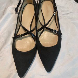 Black flates with criss cross straps